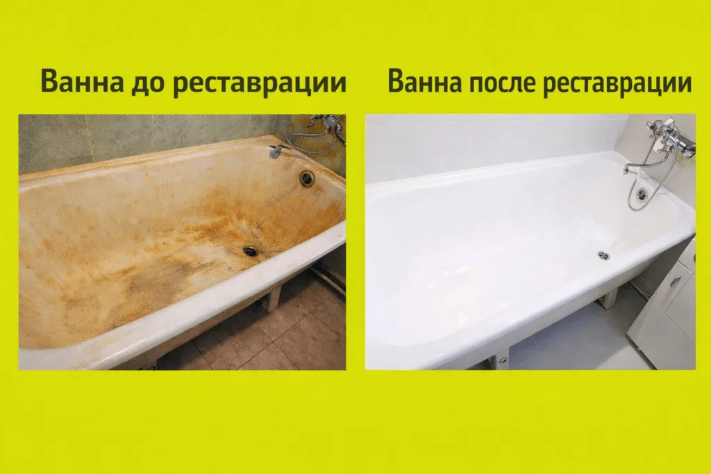 ванна до и после реставрации