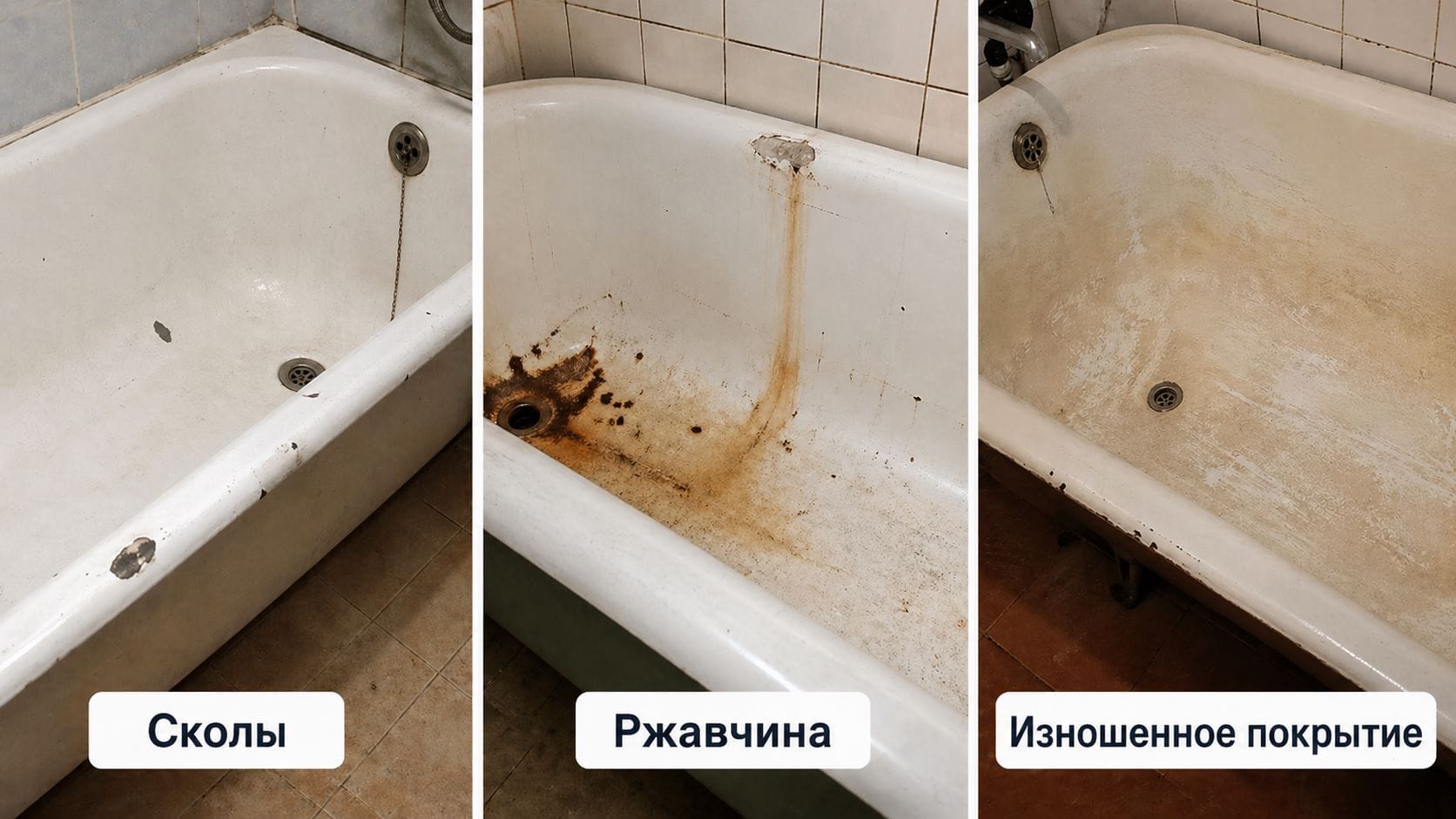 Материалы для реставрации чугунной ванны